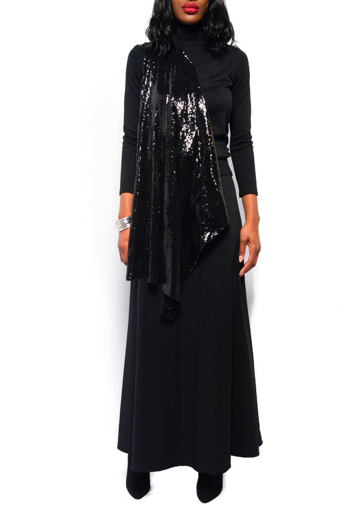 Versa Sequined Shawl Sweater